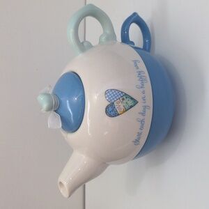 Vintage Holly Hobbie Tea For One Tea Pot And Cup Blue White 2006 Collectors  New
